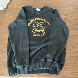 Sanrio Keroppi Black and Gold Crewneck Sweater